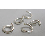 Iron Jump Rings, Open, Silver Color Plated, Single Ring, 21 Gauge, 5x0.7mm, Inner Diameter: 3.6mm, about 16000pcs/1000g(JROS5mm)